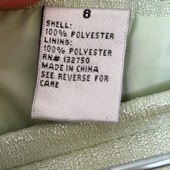 DANILLO Skirt and Jacket Suit Set - Light Metallic Pastel Green - Size 8 - Picture 10 of 15